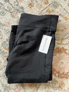 Athleta Black Altitude Edge Stash fleece lined Tight Leggings